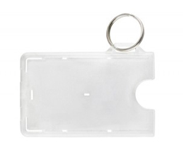 Key Ring ID Card Holder 706-RNG - Horizontal Frosted Plastic - 50 Pack
