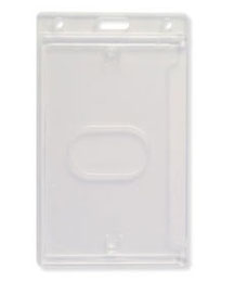 ID Card Dispenser 726-CSN - Side Load Vertical - Thumb Notch Clear Plastic