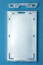 Locking ID Badge Card Case - Vertical Frosted Plastic 706-LN or 1840-6630