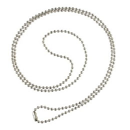 Beaded Neck Chain NC-30 or 2125-1500 - Nickel Plated Steel Beads - 30 Inches Long