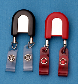 Dual Badge Reel w/strap - Red - 100 Pack - Closeout item